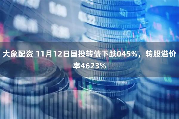 大象配资 11月12日国投转债下跌045%,转股溢价率4623%